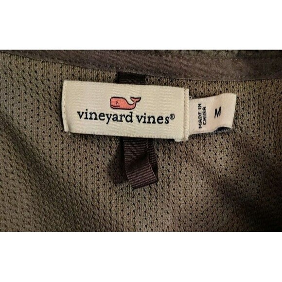 Vineyard Vine  Fleece Vest Jacket Size M Fully Zip Pockets Gray - Picture 2 of 8